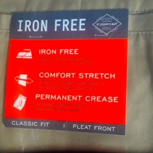 2/$30 St. John's Bay Khakis with pleats 32W 32 inseam, MWT.